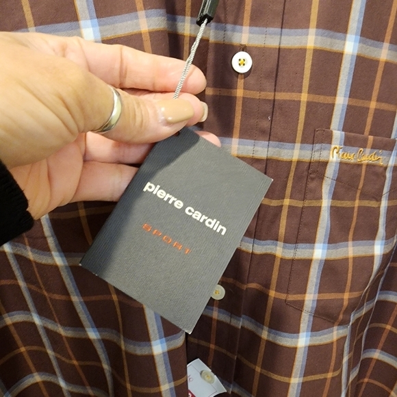 Pierre Cardin plaid casual button Down shirt size L - Picture 6 of 11